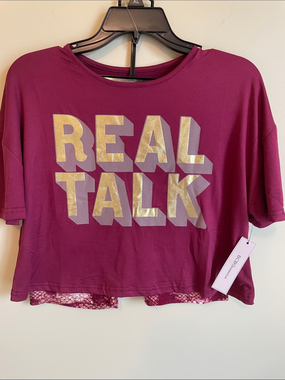 BCBGeneration Magenta Cropped Tee and Sleep Shorts Pajamas